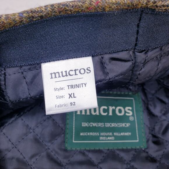 NWT MUCROS WEAVERS Trinity Wool Newsboy Flat Cap Herringbone Irish Tweed in XL - Picture 11 of 12